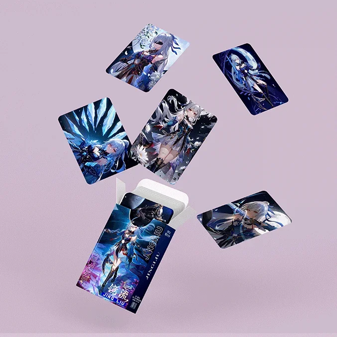 Game Impact Focalors 55PCS/Set Decor Laser Lomo Card Photocard HD Double-sided Album Photo Card For Fans Collection Postcard