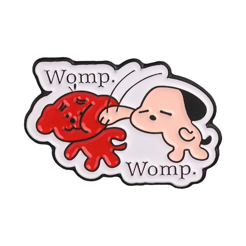 Funny Quirky Cartoon Puppies Fighting Design Brooch Casual Gift Metal Badge Pin for DIY Clothing Bags Scarf T-shirt Decorative