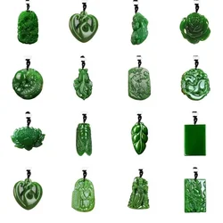 Green Natural Jade Pendant Jasper Necklace Real Jewellery Carved Gemstone Lucky Charm Amulet Fashion Luxury Gifts for Women Men