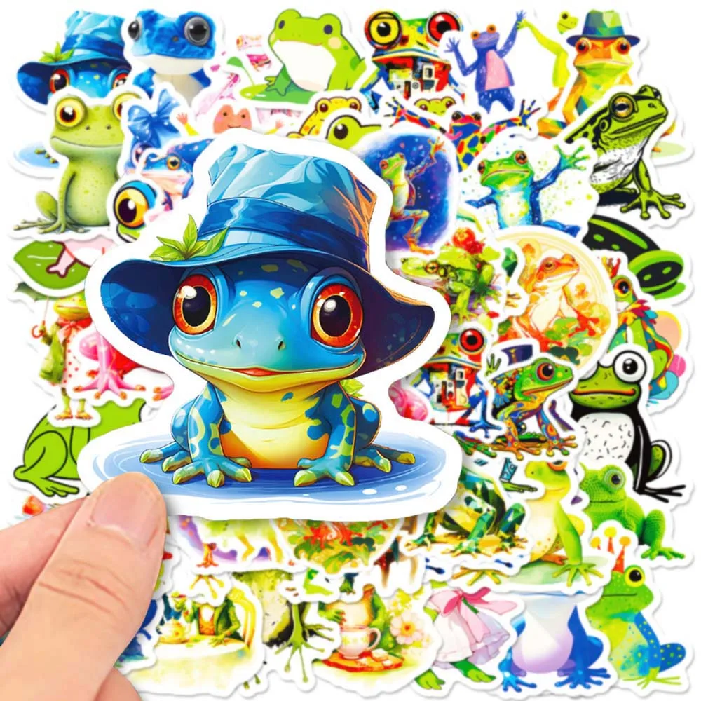 10/50Pcs Cartoon Cute Frog Animal Aesthetic Varied Sticker Pack for Kid Car Phone Laptop Scrapbooking Decoration Graffiti Decals