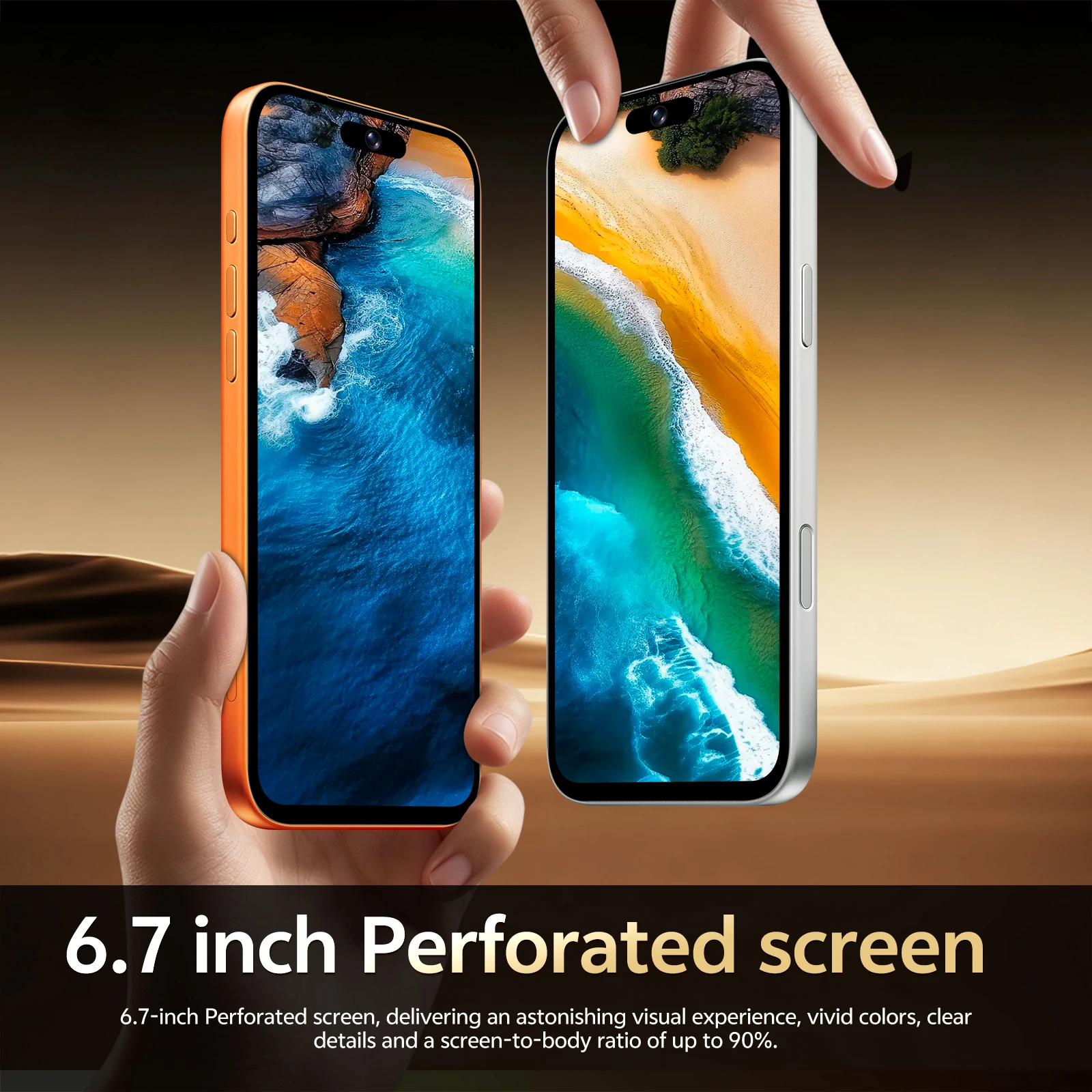 IVMI New 18Pro Max Smartphone 32GB ROM Android12.0 Wifi Dual SIM Play Store 4G Network 6.7" Fingerprin Face ID Mobile Cellphone