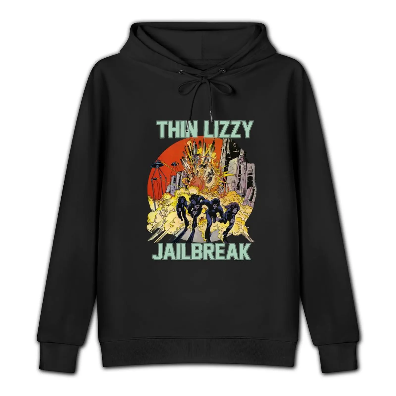 Thin Lizzy Jailbreak Explosion Vintage Black Print T Shirt Pullover Hoodie men's sweat-shirt autumn new products tracksuit