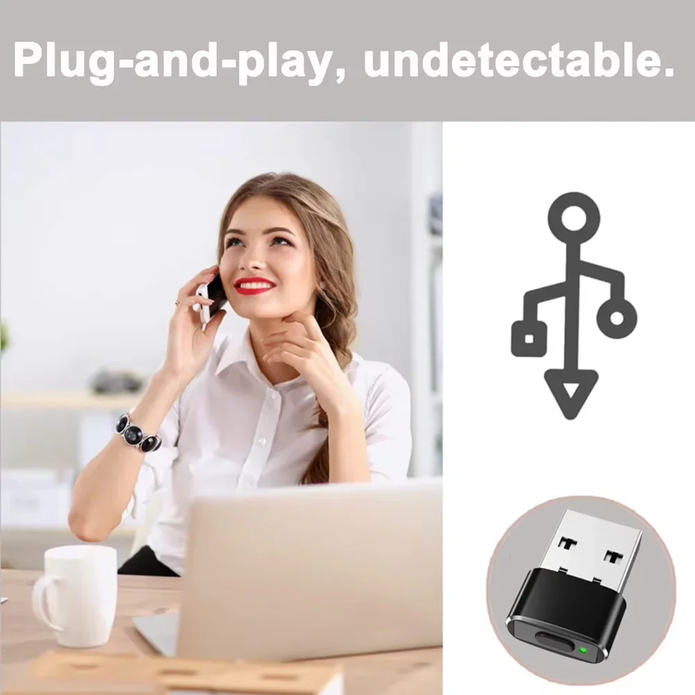 KEBIDUMEI Mini USB Mouse Jiggler Undetectable Mouse Mover ON/OFF Buttons Keeps Awake Computer Mouse PC Movement Simulator