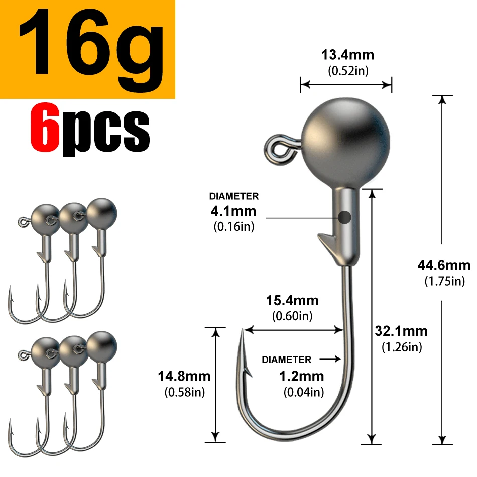 MrLurion 1g 2g 3g 4g 5g 10g 20g 22g 25g 28g vissen jig hoofd haak, tuigage haak voor crank zachte grub worm lokken aas scherpe haken