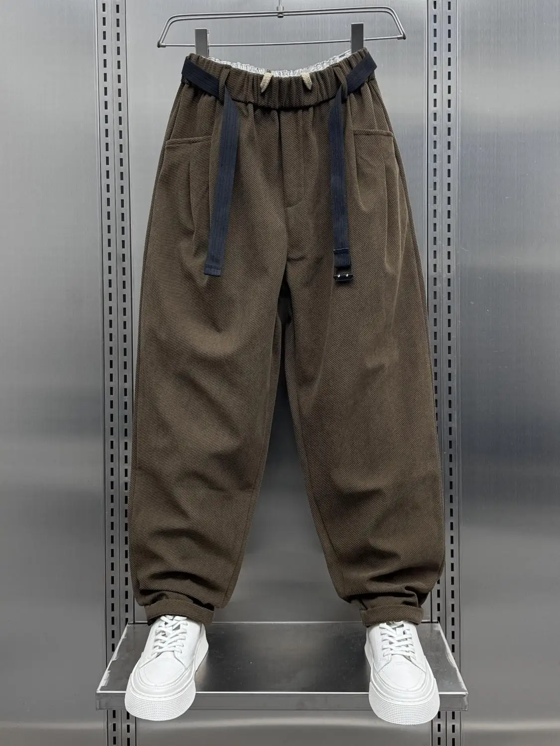 

High-End Vintage Patchwork Wide Leg Straight Casual Pants Men Loose Luxury Long Pants Fce Workwear Harlan Zipper ket