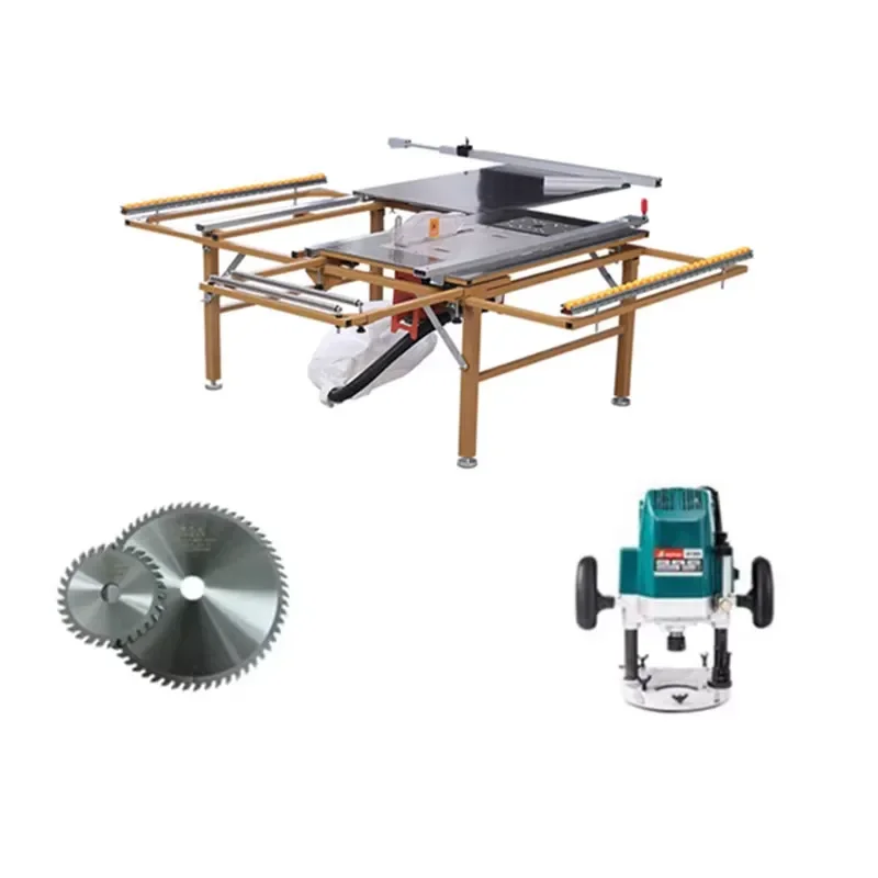 Double Blade Sliding MDF Rip Saw Machine Horizontal Woodworking Tool for Timber Construction Carpenter Wood Cutting Saw 4 in