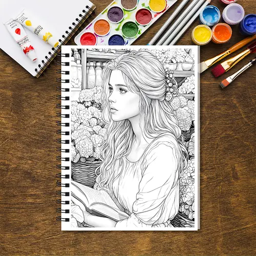 Adult Coloring Book - 8.3x 11.2 Inch 32 Pages Elegant Lady Coloring Book - Helps Reduce Stress and Ease Emotions - Image 3