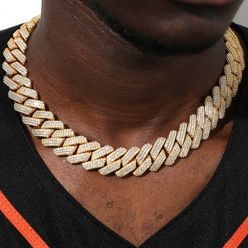 

Men Hip Hop Chain Necklace 19mm Heavy Zirconia Cuban Chains Iced Out Bling Necklace Luxury Male Jewelry For Gift