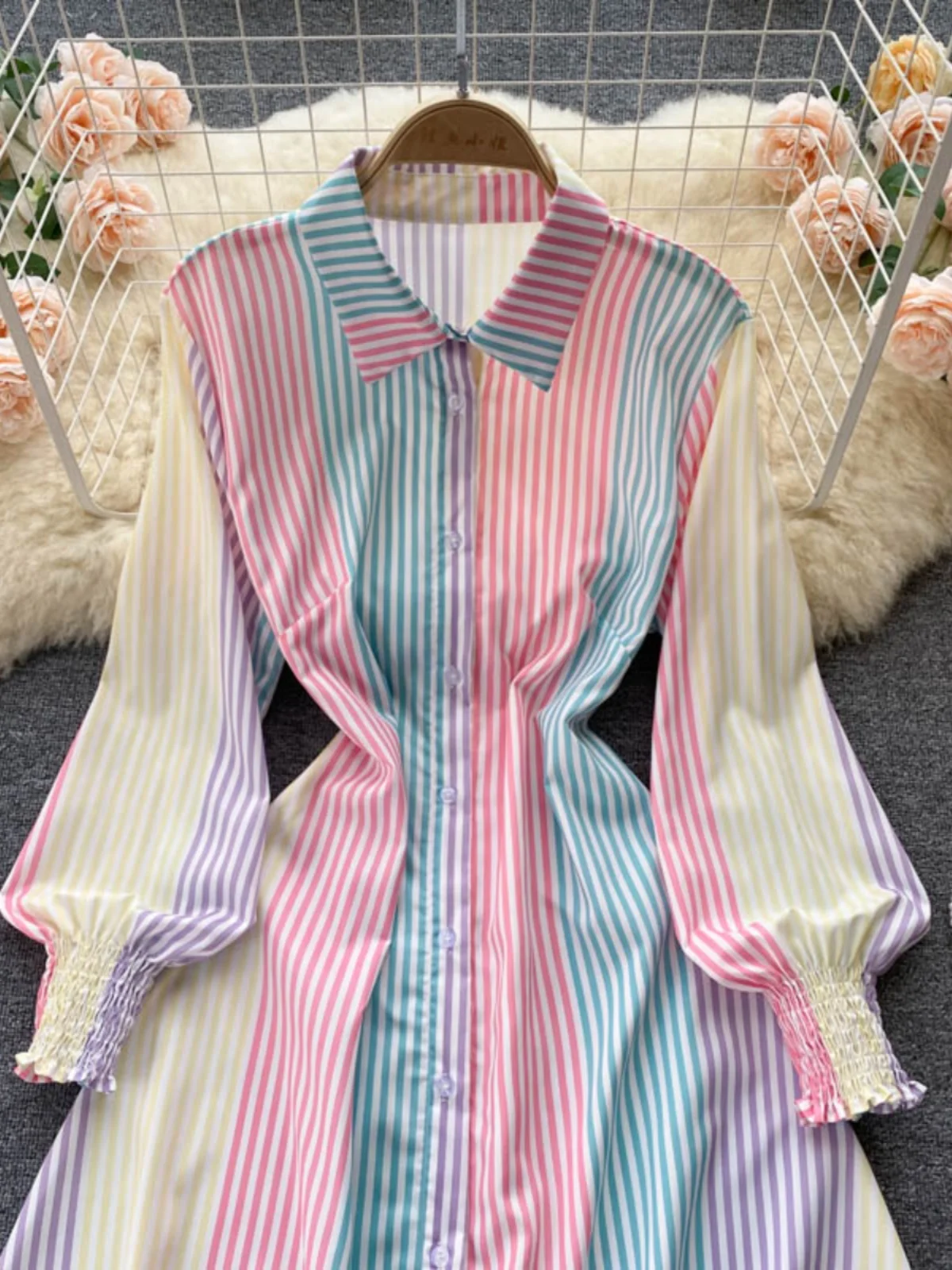 Elegancka, dopasowana sukienka – Korean Style A Line Shirt Dress recenzja i cena