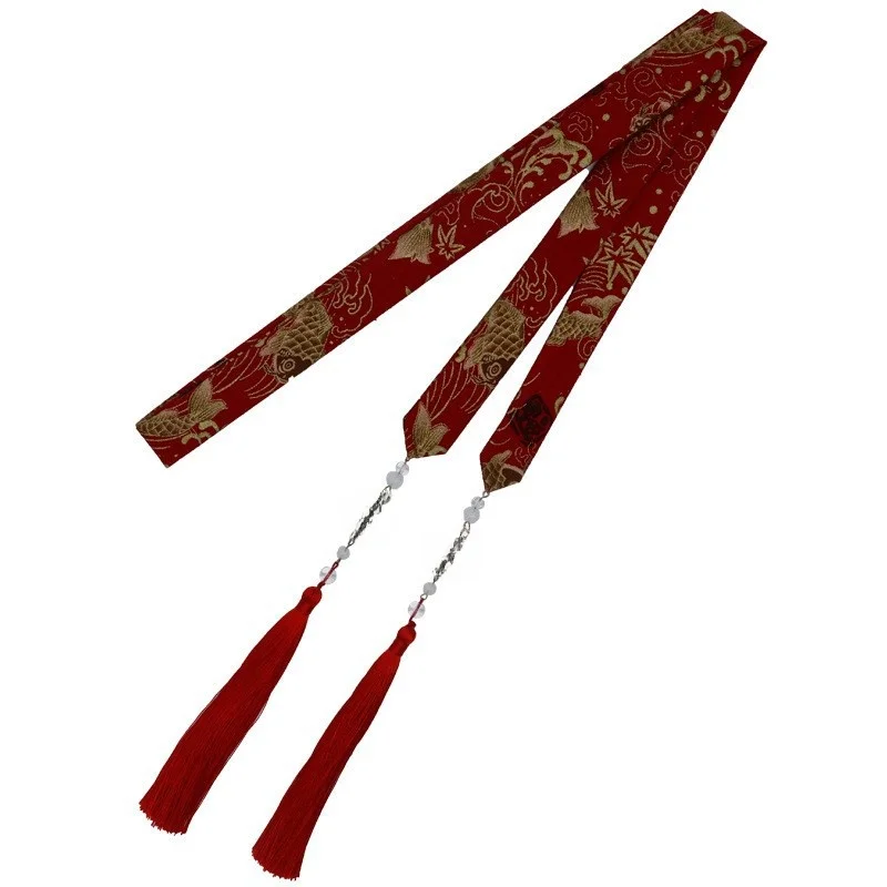 

Gold Emed Silk Hairband Hanfu Hair Accories Bun Tassel Hair Rope Faionable Traditional Chinese Costume Headwear