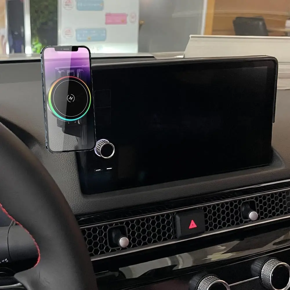 

Car Magnetic Phone Mount for Honda Civic 2022-2026 & Pilot 2023-2025 - Wireless Charger, Fast Charging, Phone Stand