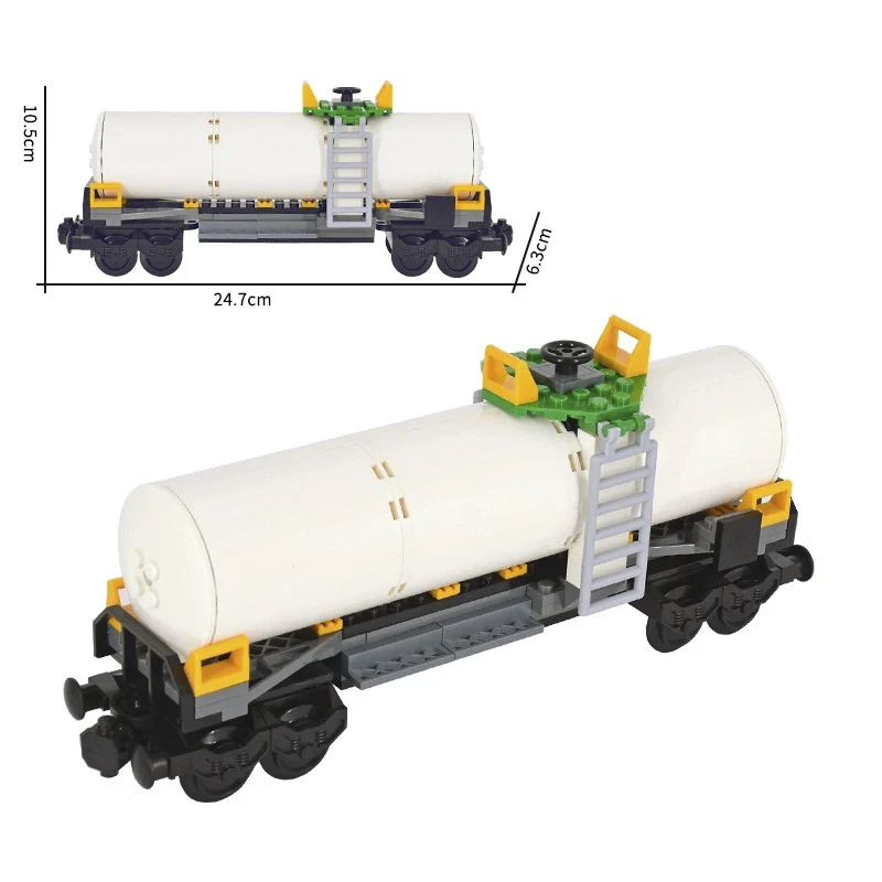 MOC City Creative Cargo Train Rheingold Double-decker Transport Vehicle Building Block Bricks 60052 60336 DIY Technical Kids Toy - view 3
