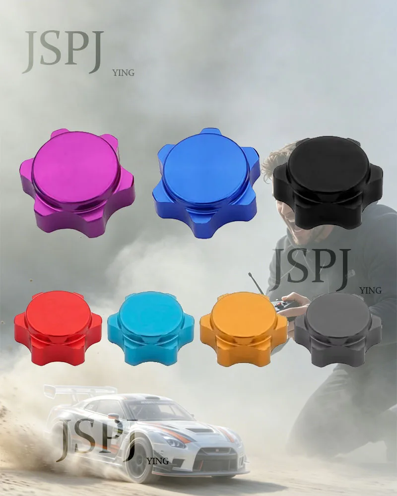 17mm Aluminum Wheel Hub Hex Nut with Fine Anti-Dust Cover for 1/8 Scale RC Hobby Car Buggy Truck Hop-Up Parts Compatible with HS