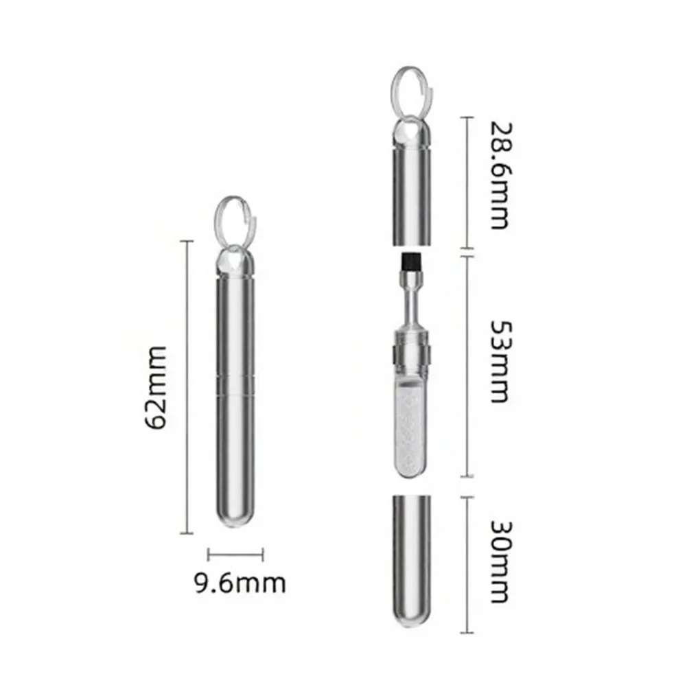 Versatile  Two-in-one Cleaning Brush, Nail File, Key Ring Zinc Alloy Integrated  Keychain Attachment Digital Cleaning Tool
