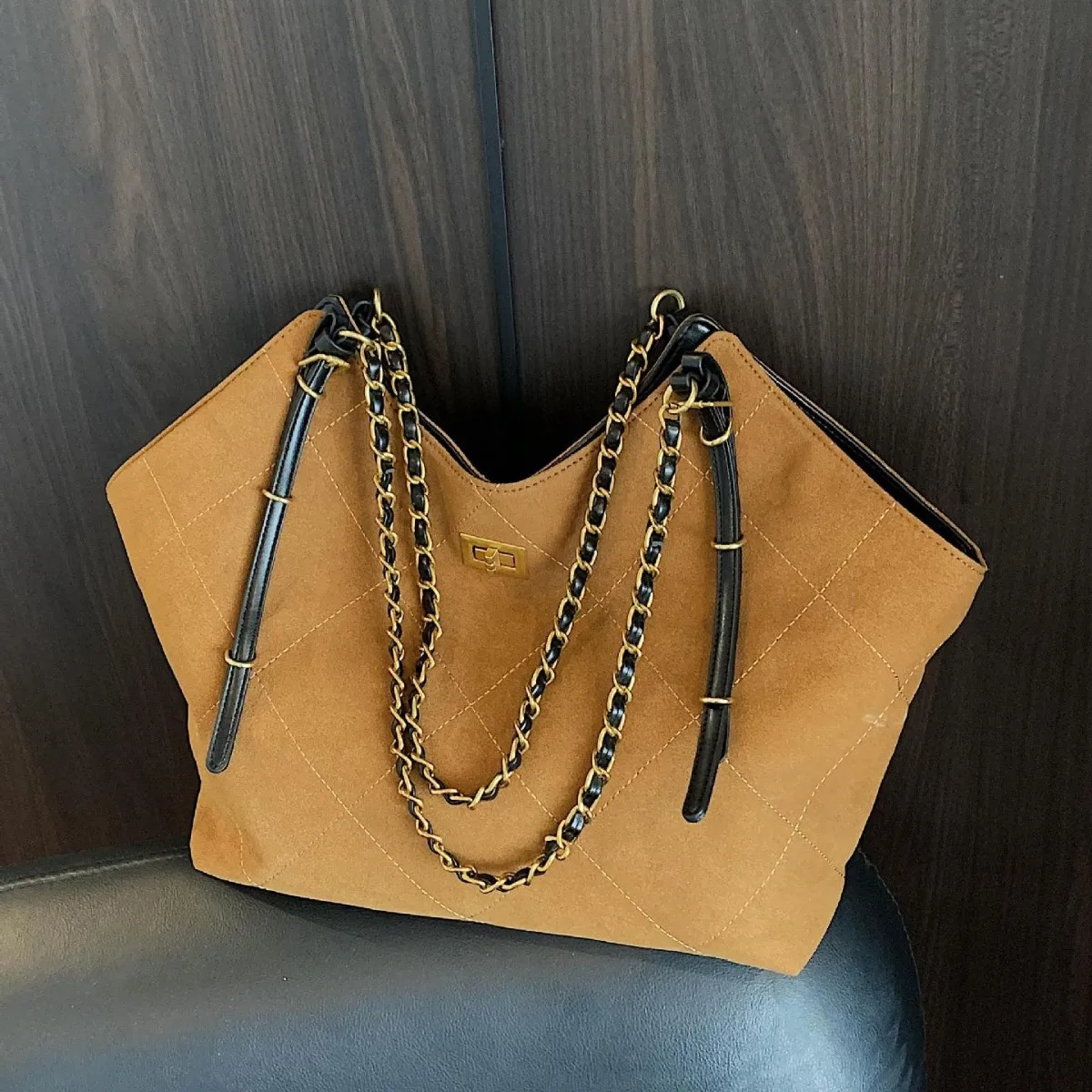 

Сумка-тоут в полоску 2025 года, вместительный дизайн, женская сумка через плечо под мышками, минималистичная сумка «день-ночь», текстурированный слинг