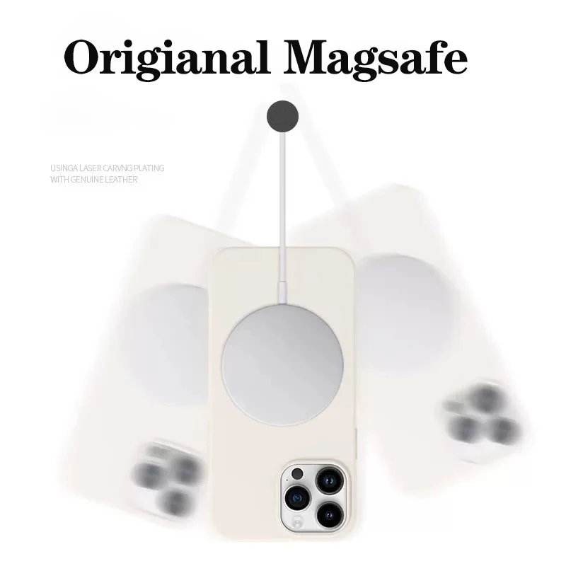 حافظة Magsafe من السيليكون السائل الأصلي لهاتف أبل آيفون 17 13 15 16 14 برو ماكس شحن لاسلكي 12 15 16 17 غطاء ناعم مغناطيسي