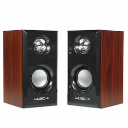 USB Wired Wood Speakers Bass Stereo Subwoofer Sound Box 3.5mm AUX Input USB Power Computer Speakers For Desktop PC Smart Phone