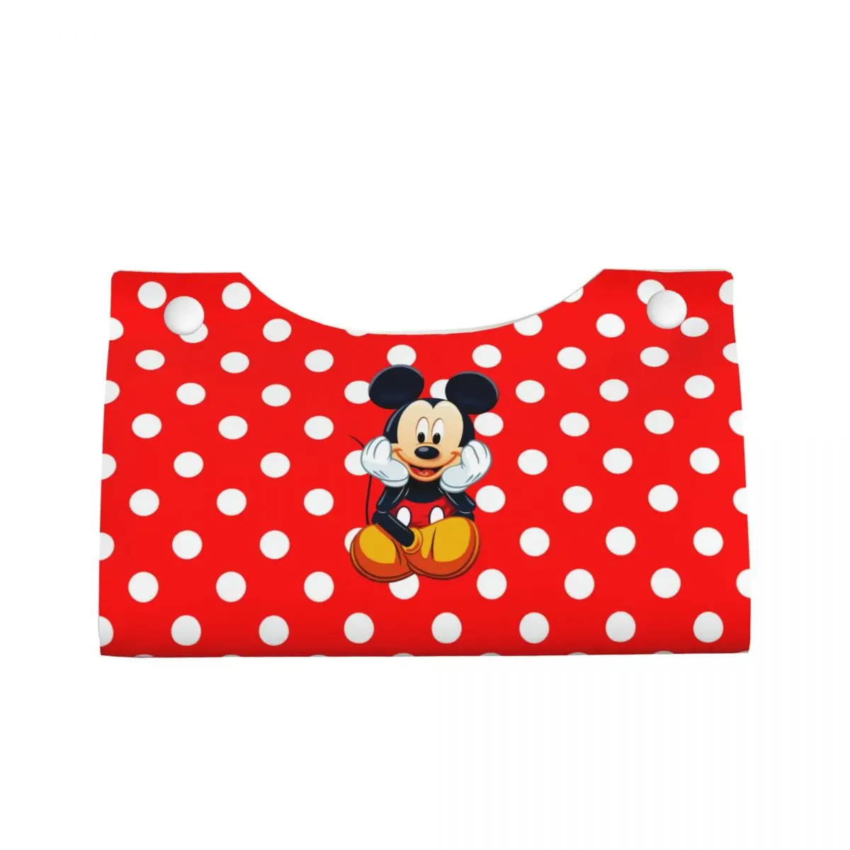 Custom Comics Mickey Mouse Tissue Box Cover for Bathroom Home Cartoon Rectangular PU Leather Facial Tissue Box Holder