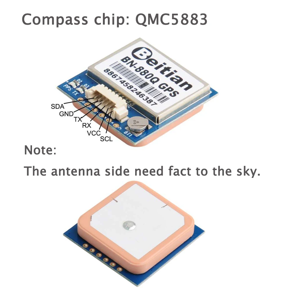 5Pcs/Lot Beitian BN-880Q BN880Q GLONASS Compass Dual GPS Module QMC5883L Flight Control for AMP2.6 PIX4 for PIXHAWK