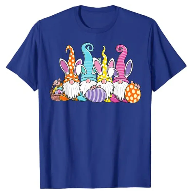 Easter Bunny Spring Gnome Easter Egg Hunting and Basket Gift T-Shirt Cute Rabbit Graphic Saying Tee Tops Cartoon Apparel Gifts