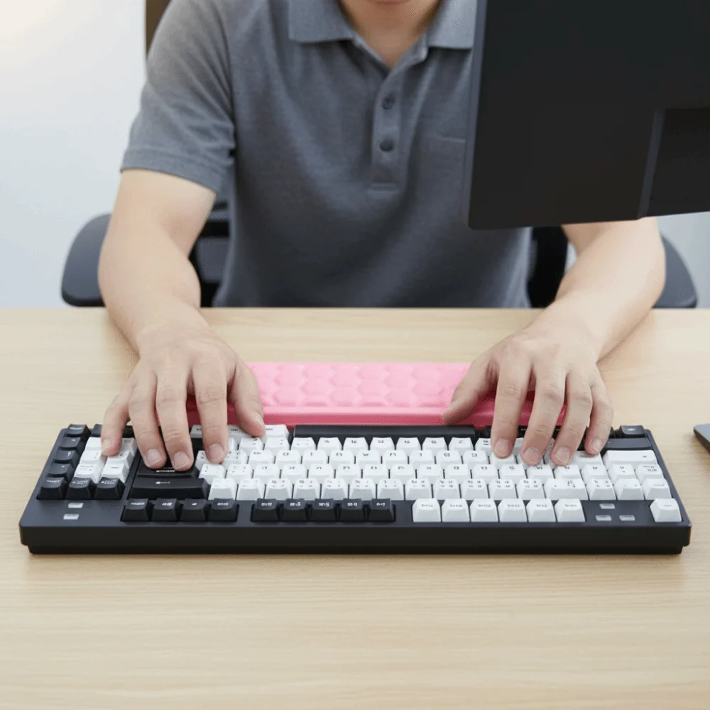 Ergonomische Tastatur-Handballenauflage zur Ermüdungslinderung, Maus-Handballenauflage, Ergonomisches Handgelenk-Pad für Computerarbeit – Detail 9