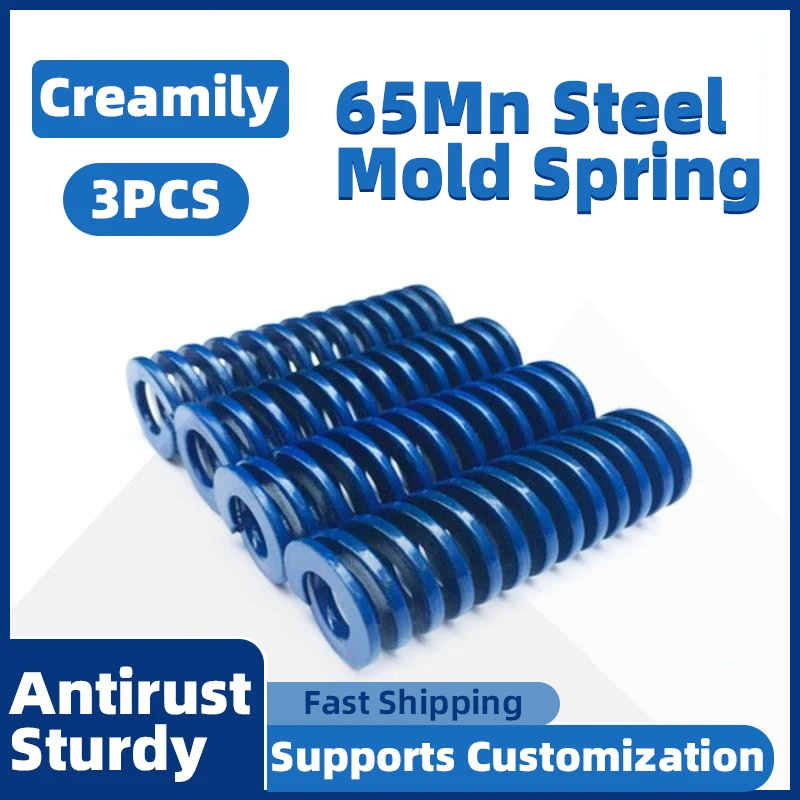 Creamily 3PCS Mold Spring Alloy Steel Coiling Springs TL Blue Flat-Wire Compression Springs OD22mm ID11mm Length 20mm-300mm