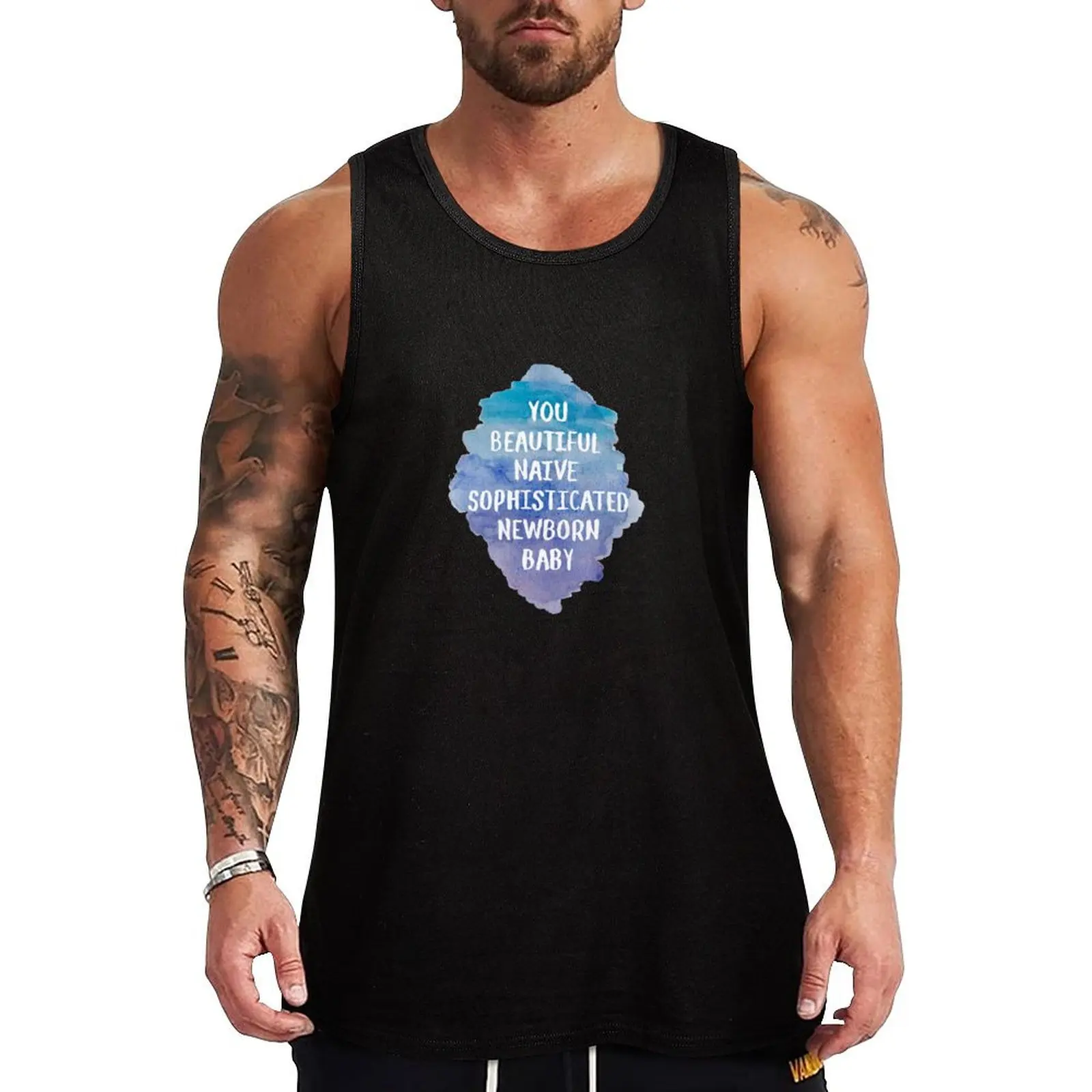 

Beautiful Naive Sophisticated Newborn Baby Watercolor Tank Top men clothes Men's gym t-shirt gym clothes man bodybuilding man