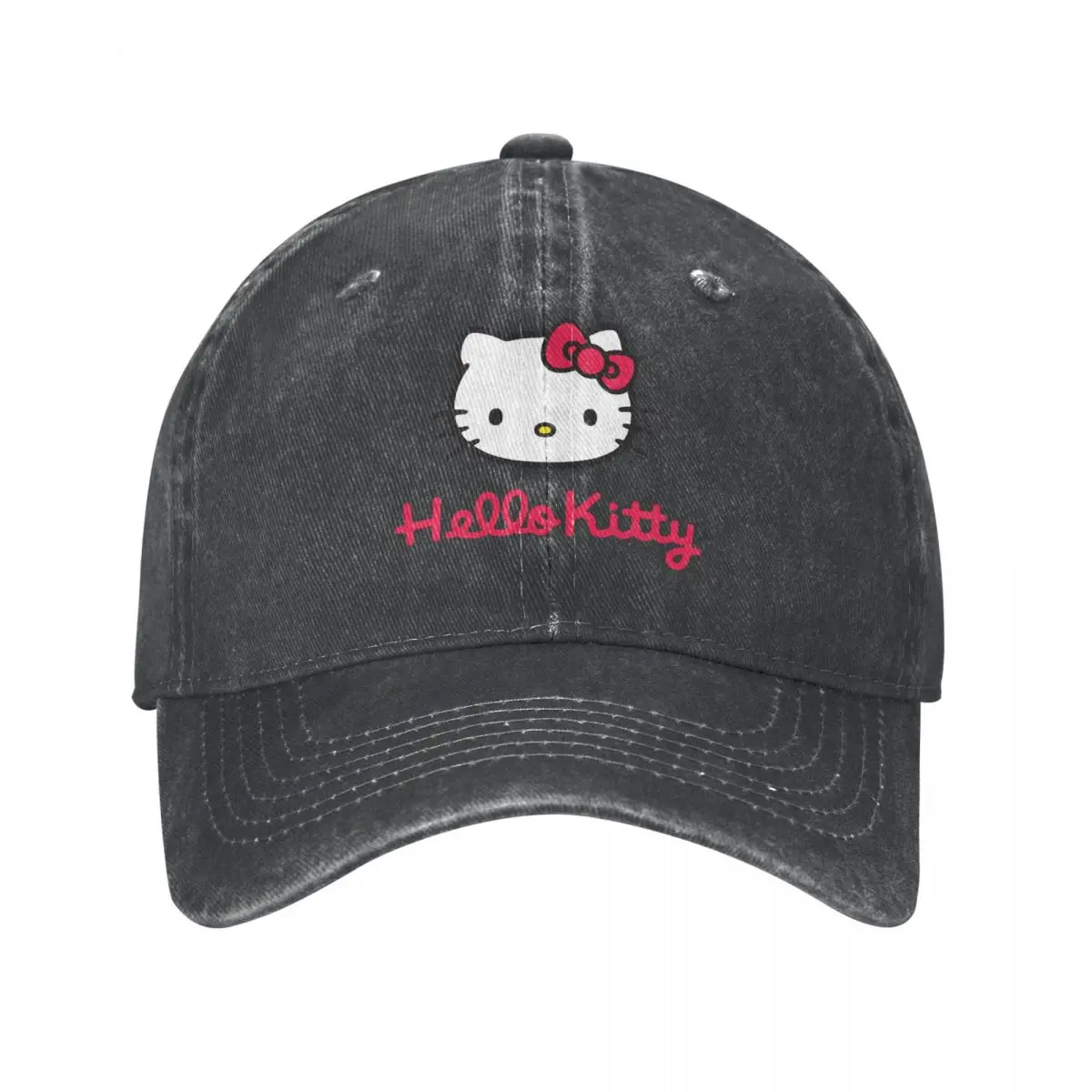 Hello Kitty Baseball Cap Accessories Vintage Distressed Washed Snapback Hat for Men Women Outdoor Activities Caps Hat