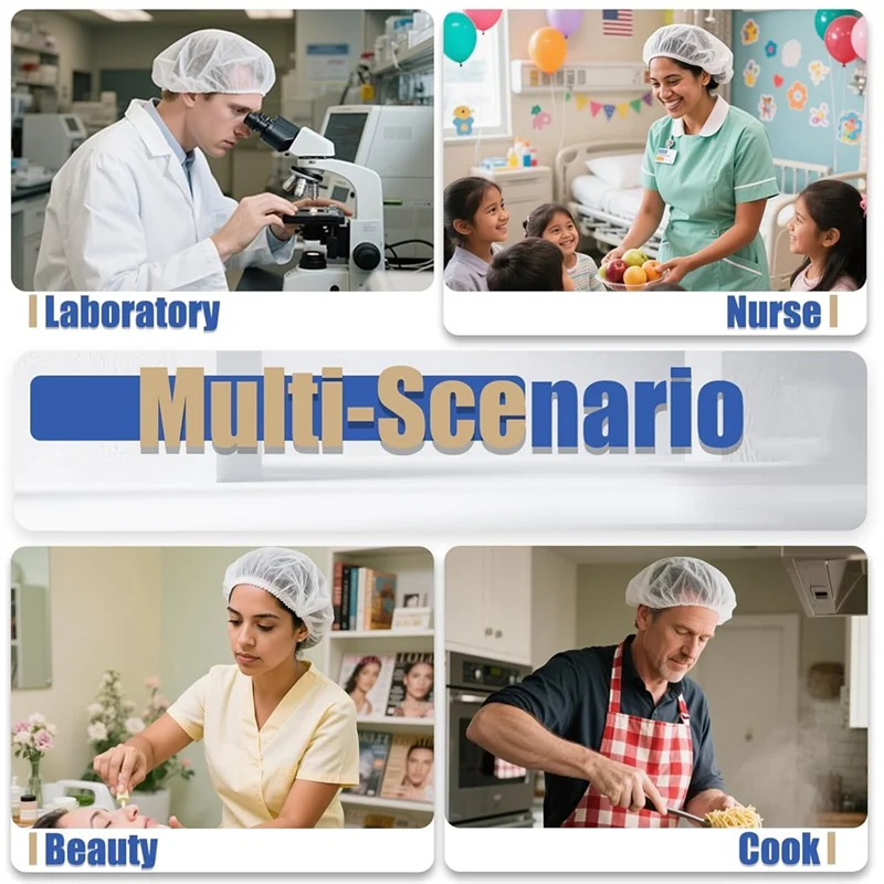 

ABKO-200 шт. Одноразовые сетки для волос - 21 дюйм - объемные пышные шапочки Нетканая сетка для волос для общественного питания, больниц, лабораторий