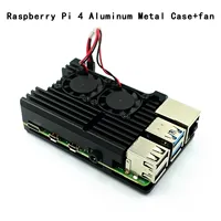 Suitable for RPI Raspberry Pi 4B 3B+model Pi 4 3 B 3B Plus aluminum casing with dual cooling fan metal casing