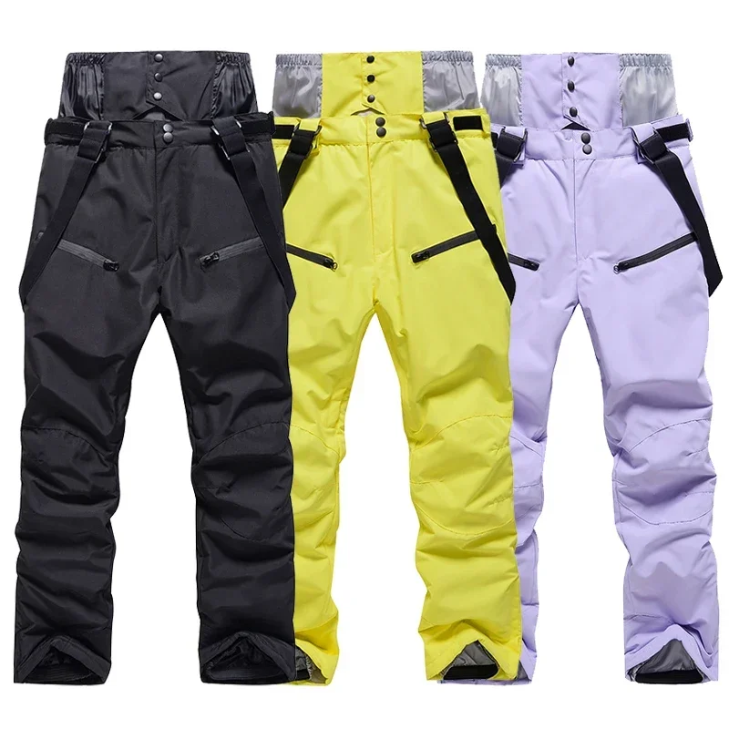 -30 Large Size Ski Pants Men Women Couple High Quality Windproof Waterproof Warm Snow Trousers Winter Ski Snowboard Pants