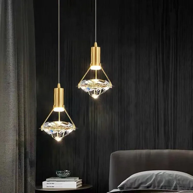 Bedroom Beside Chandelier Living Dining Room Pendant Lamps Indoor Restaurant Decoration Modern Corridor Diamond Lighting Fixture