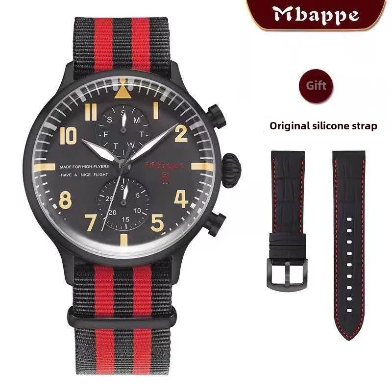 Mbappe luxe heren-/dameshorloge, stijlvol zakelijk polshorloge met prachtige wijzerplaat, sportief en waterdicht, wordt geleverd met een reserveband