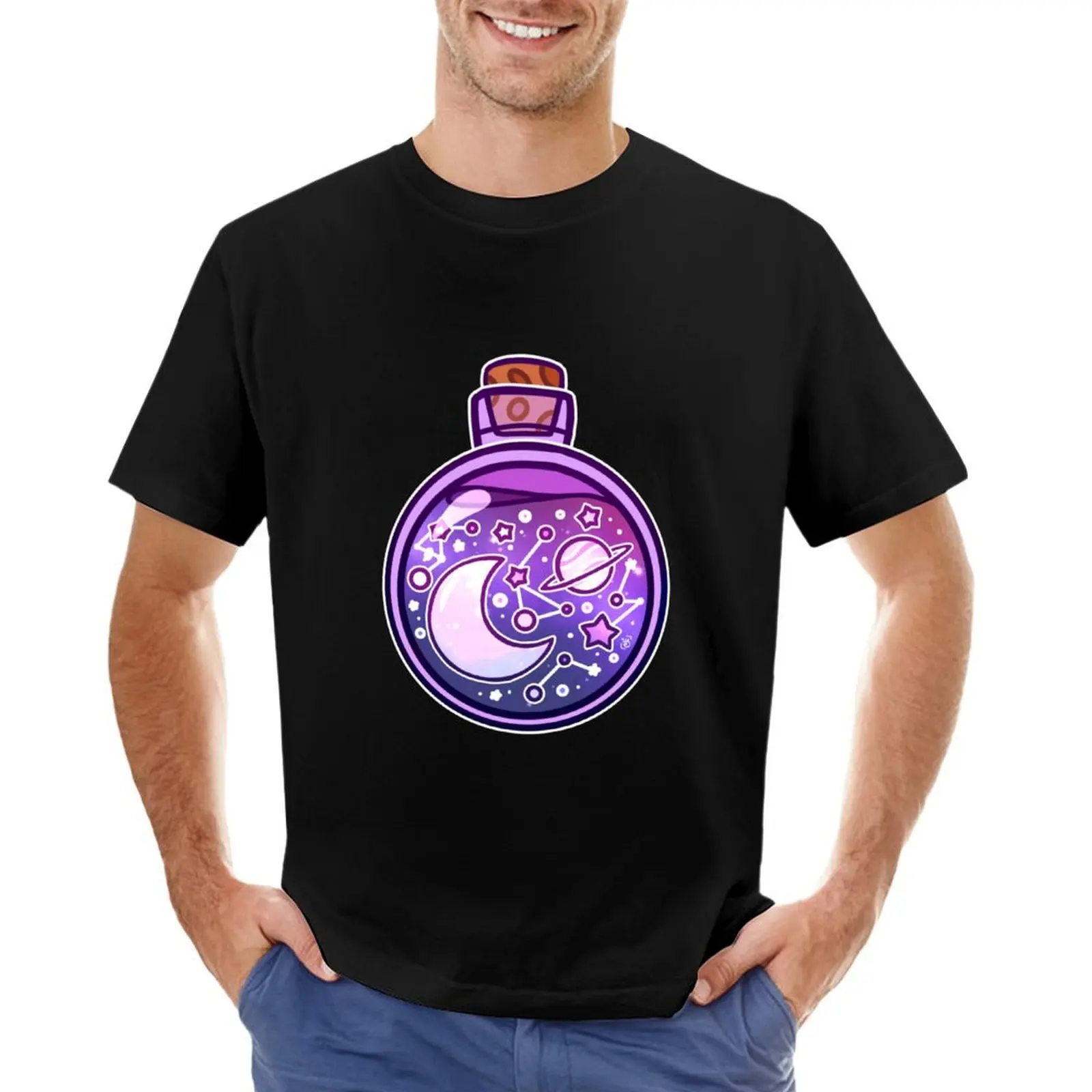 Galaxy Potion Bottle T-Shirt Blouse anime cute clothes baggy shirts t shirts for men