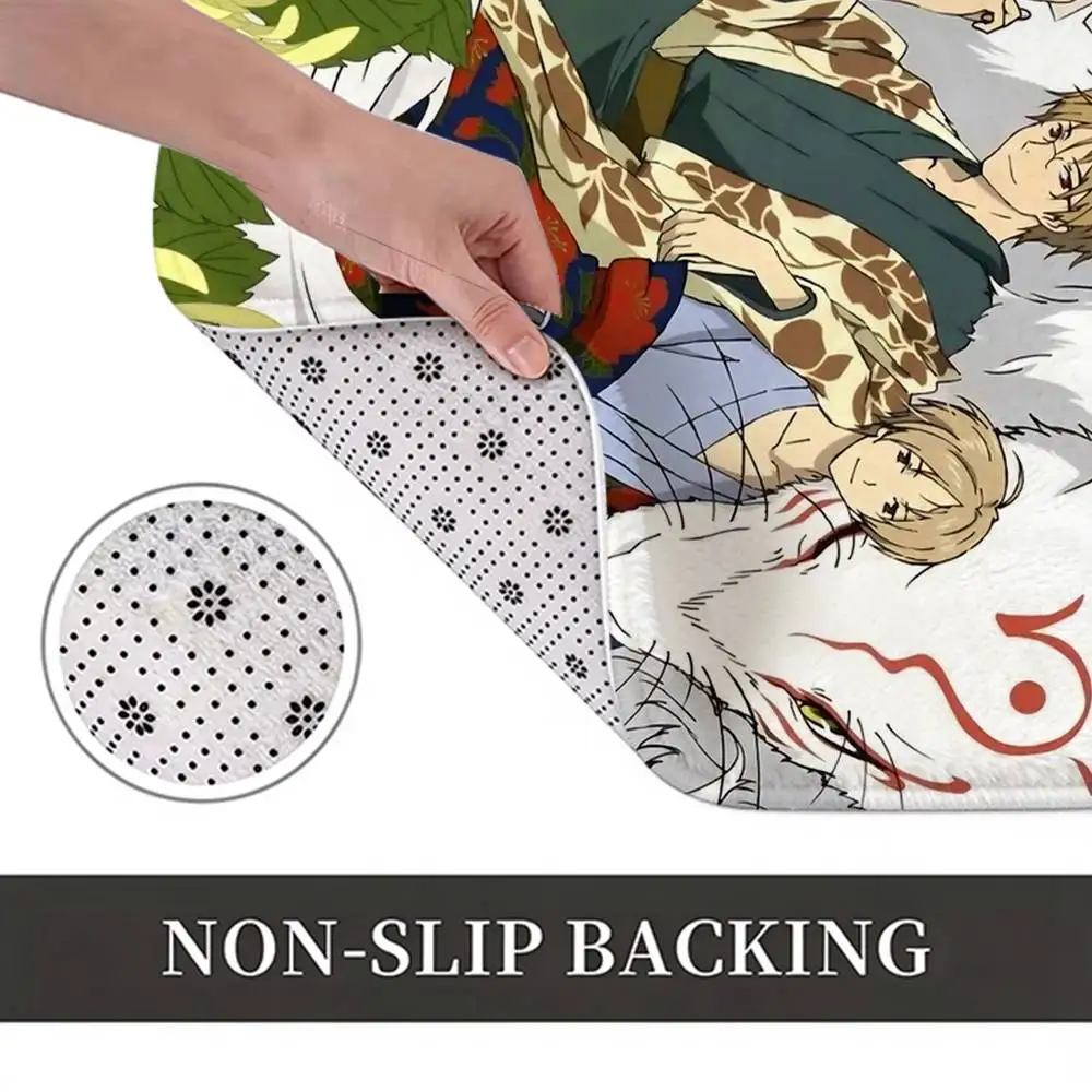 Natsume-Yuujinchou Anime  Home Decor Short Plush Floor Mat, Non-Slip & Easy to Clean for Multi Doorways