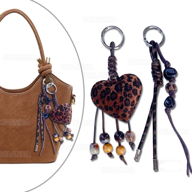 Exquisite Cute Braid Rope Bag Pendant Delicate Keyring Pendant Charm With Heart Car Key Chain Mobile Phone Decoration For Girls