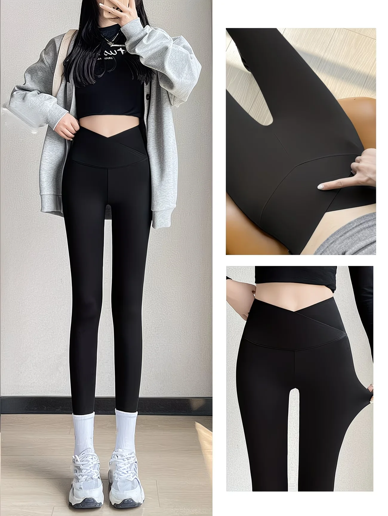 Ladies' New Cross-Waist Yoga Pants, High Elastic Thin Belly, Hip-Lifting, Slim Skinny Leggings and Shark Pants