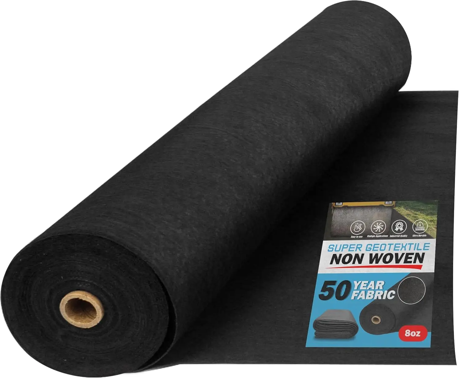 Non Woven Fabric for Landscaping, French Drains, , Erosion Control, Construction Projects - 8 oz Ships Folded