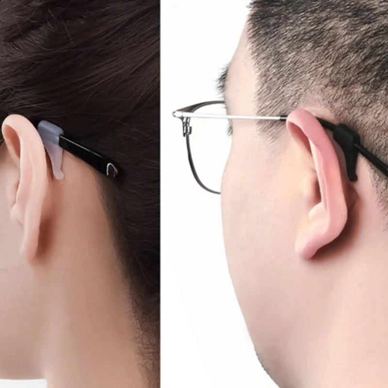 

Противоскользящий чехол для очков, крючок для ушей, силиконовый противоскользящий держатель для солнцезащитных очков, наконечники для очков, черный, оптовая продажа