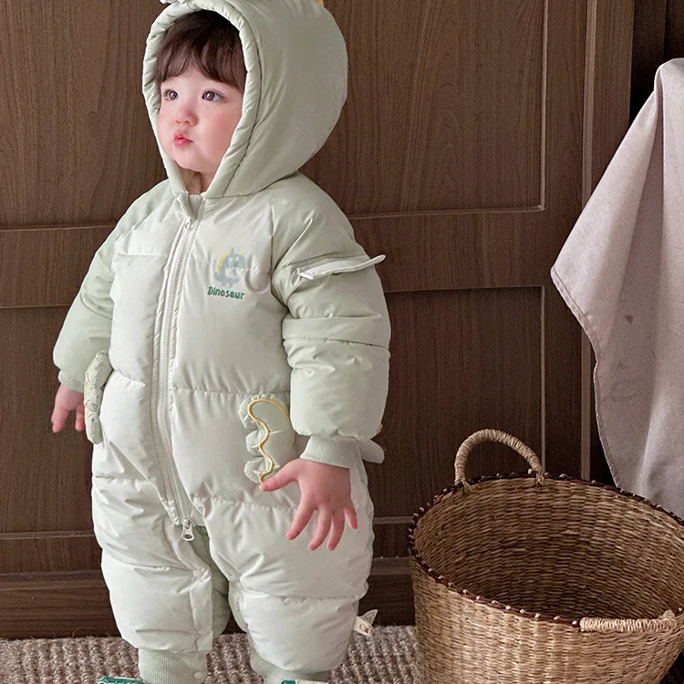 

Thiened Cotton Winter Rer for Baby Boys Cartoon Stegosaurus Design Korean Sle Funny Outfit Long Sve Lantern Sve