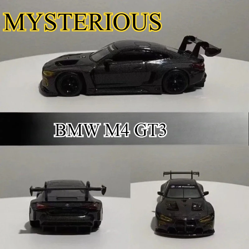 Mysterious 1:64 alloy BMW M4 GT3 carbon fiber version realistic car model, car figurine, adult collection item, boys' gift