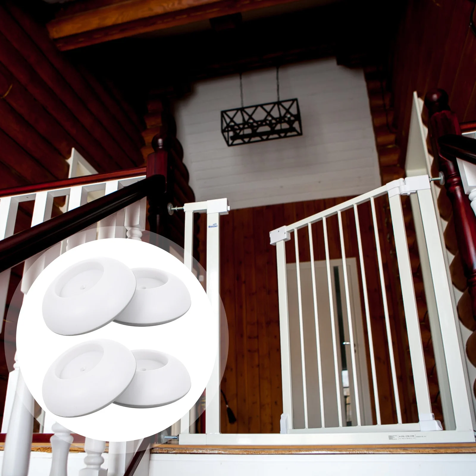 

4Pcs Children Safety Gate Guardrail Protective Round Mat Cushion Indoor Fence Durable Round Pad Guardrail Parts