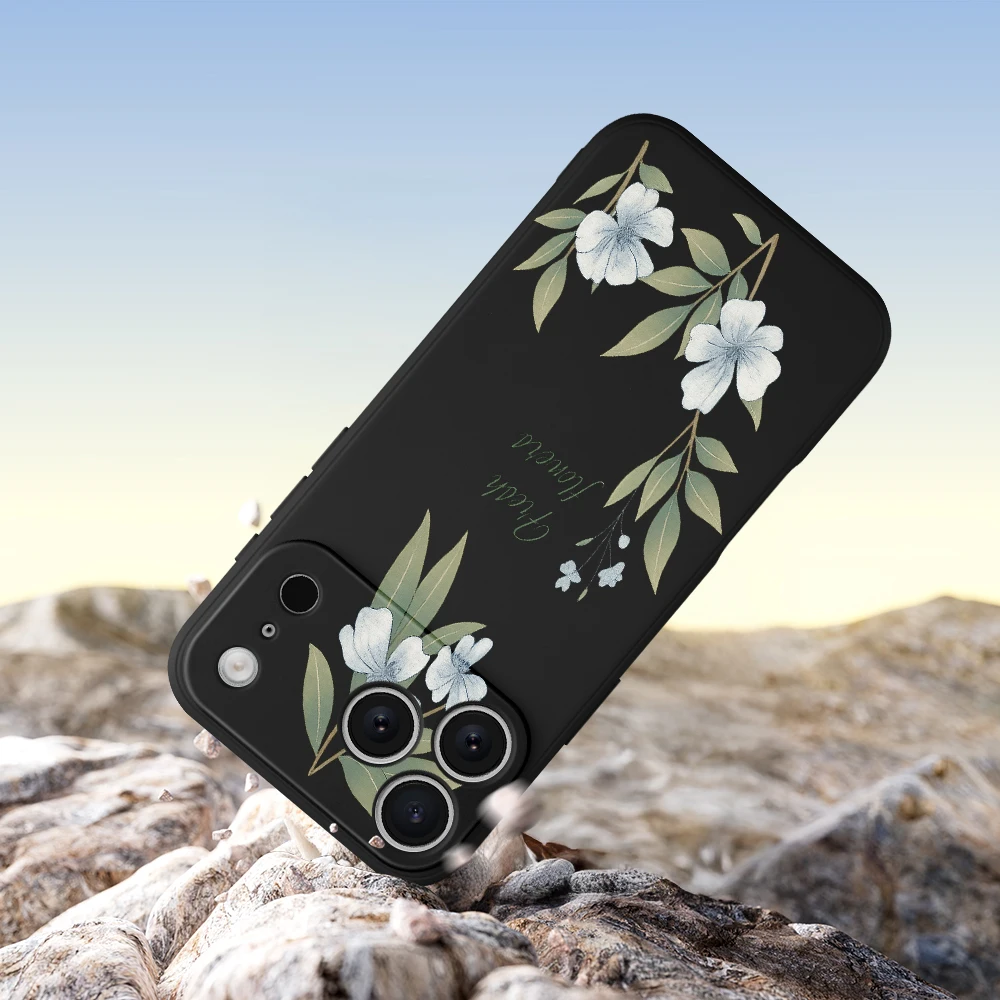 Cover in TPU floreale viola chiaro Coque per iPhone17 ProMax 17 Air 16 15 14 13 12 11 Pro Max XS Max7 8 Plus 16e 16 Plus