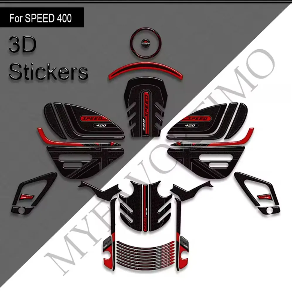 For Triumph speed 400 Protector Tank Pad Side Grips Gas Fuel Oil Kit Knee Fairing Fender Wheels Stickers Decals 2024 2025 6