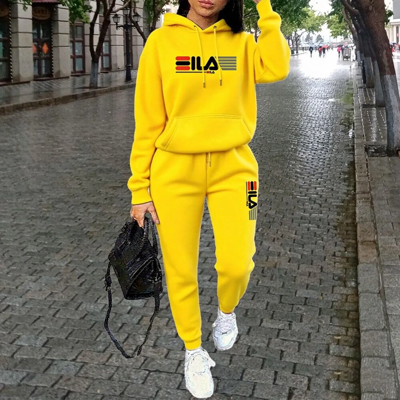 Womens Clothing Autumn Winter Hoodies Pants Fashion High Quality Aesthetic Luxury Brand Designer Streetwear Pants Sets for Women