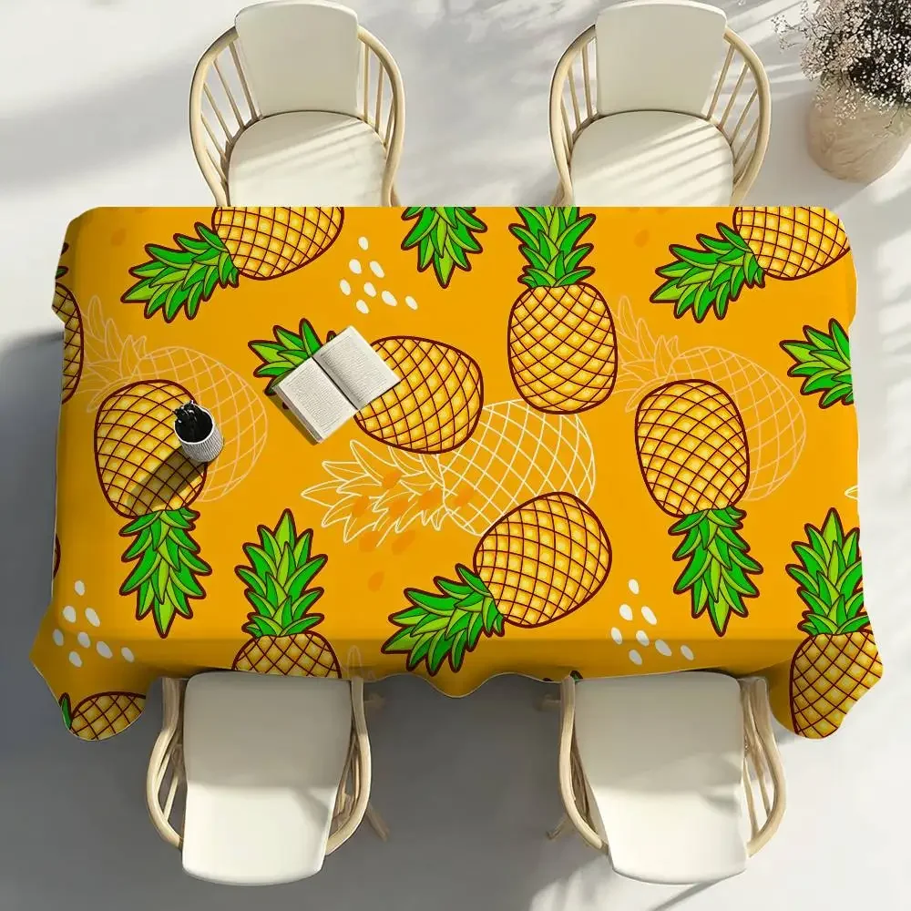 Pineapple Fruit Table Cloth Party Decor Dining Room Home Kitchen Patios Waterproof Stain-Proof Table Cloth