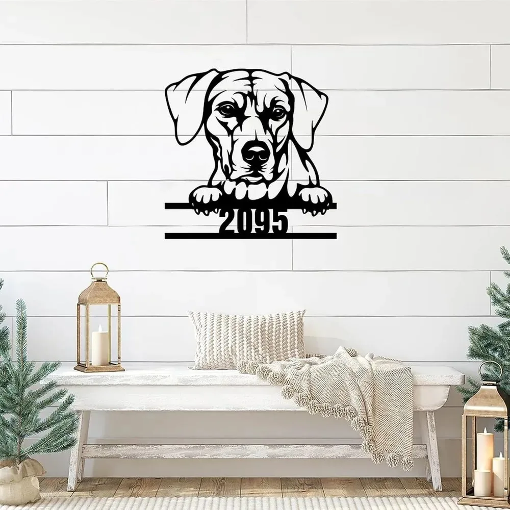 CIFbuy 24in Custom Dog House Number Plaque, Cut‑Out Iron, Backyard Lodge Indoor Outdoor Wall Decor