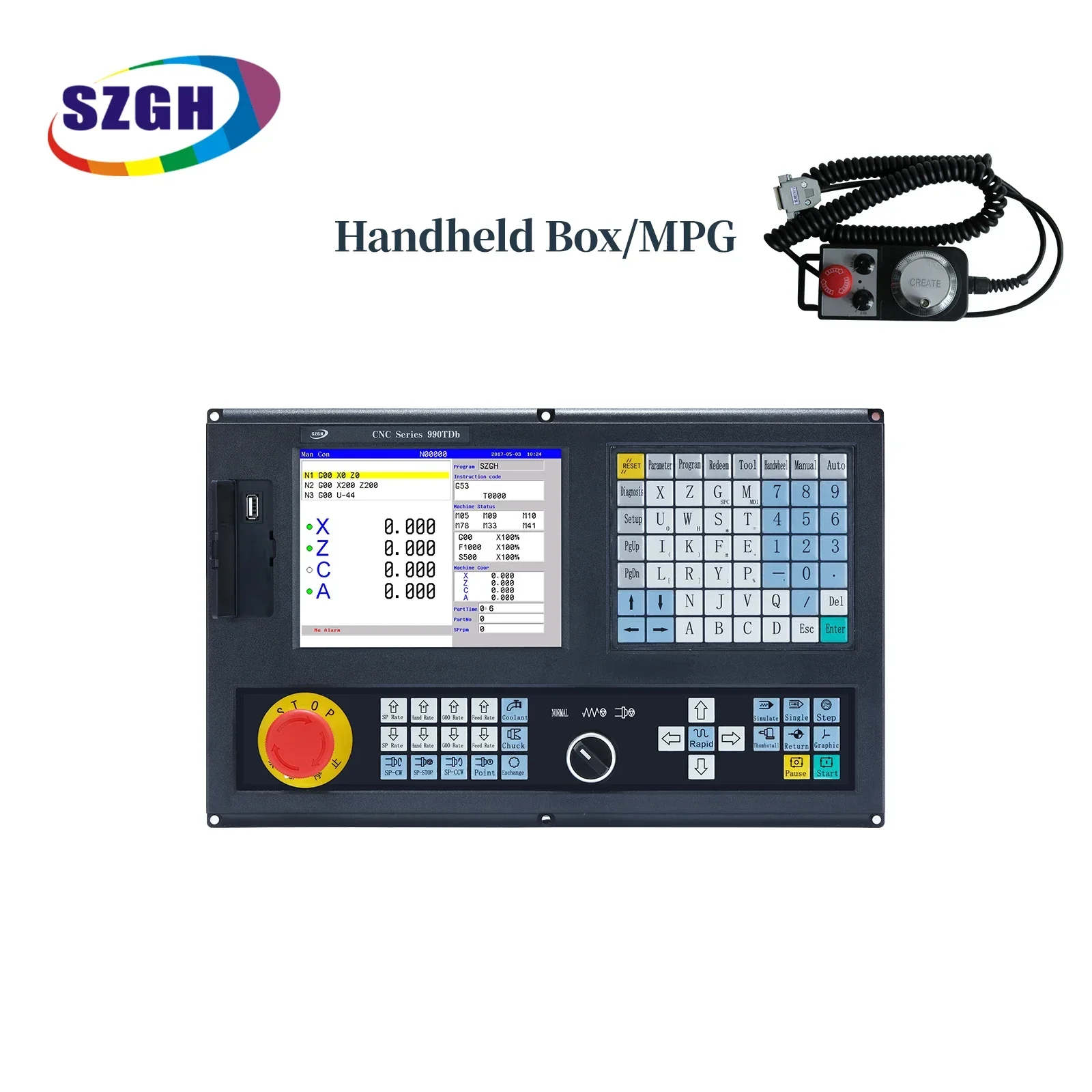 SZGH high quality cnc controller 3 axis mach3 cnc lathe controller  for retrofit lathe machine Support PLC  ATC