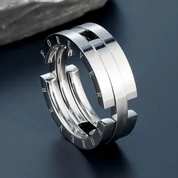 Unique Deformation Kissing Fish Ring for Men Stainless Steel Forever Rings Never Fade Male Party Wedding Necklace Jewelry Gifts