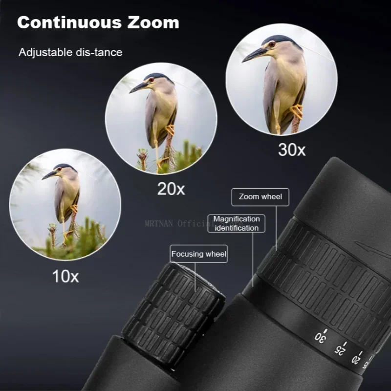 10-30X50 Monocular Telescope Powerful Portable Optical Scope With Tripod Phone Clip For Bird Watching Camping Hiking Outdoor view 4